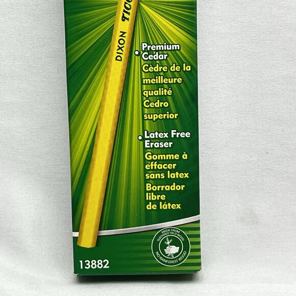 Vintage Dixon Ticonderoga Pencils 13882 No. 2 Soft 12 Count Made in USA NIB - Picture 6 of 9